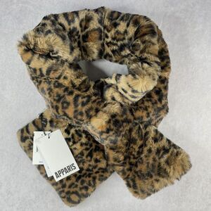 Apparis Jasper Leopard Scarf Womens Fake Fur Animal Print Scarf NEW with TAGS!